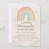 A Little Miracle Is On The Way Gender Reveal Kaart (Voorkant)