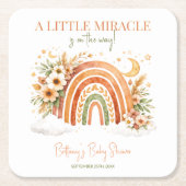A Little Miracle Rainbow Baby Shower Kartonnen Onderzetters (Voorkant)