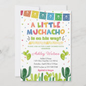 A Little Muchacho Fiesta Baby Shower Invitation Kaart (Voorkant)
