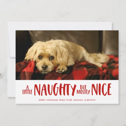 A Little Naughty | Red | Photo Feestdagenkaart (Voorkant)