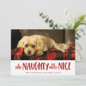 A Little Naughty | Red | Photo Feestdagenkaart (Staand voorkant)