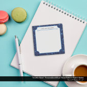 "A Little Note" Personalized Blue Floral Pattern Post-it® Notes