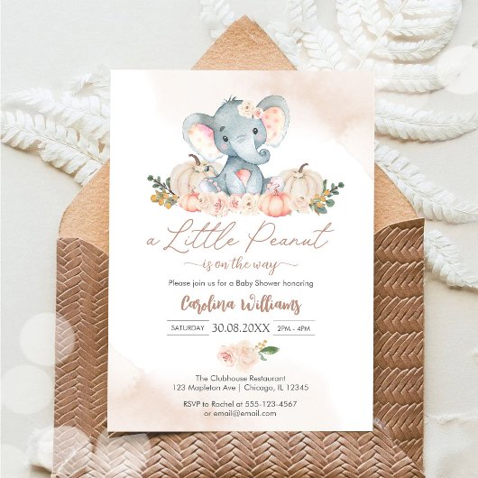 A Little Peanut Baby Shower Invitation Kaart
