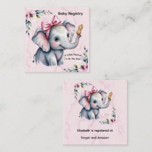 A Little Peanut Is On The Way Baby Registry Vierkante Visitekaartje