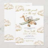 A Little Peanut is on the Way Elephant Baby Shower Kaart (Voorkant / Achterkant)