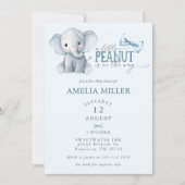 A Little Peanut is on the Way Elephant Baby Shower Kaart (Voorkant)