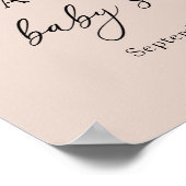A Little Pearl Beige Bow Baby Shower Welcome  Poster (Hoek)
