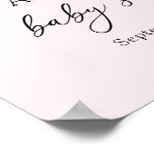A Little Pearl Pink Bow Baby Shower Welcome  Poster (Hoek)