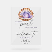A little pearl - Welcome baby shower party Acryl Bord (Voorkant)