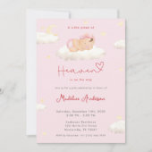 A Little Piece of Heaven Clouds Baby Girl Shower Kaart (Voorkant)