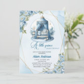A Little Prince Baby shower Invitation beroemd gem Kaart (Staand voorkant)
