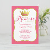 A Little Princess Baby shower roze en goud Kaart (Staand voorkant)