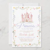 A Little Princess Castle Floral Baby Shower Kaart (Voorkant)