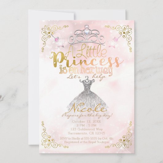 A Little Princess is onderweg naar Pink Baby showe Kaart (Voorkant)