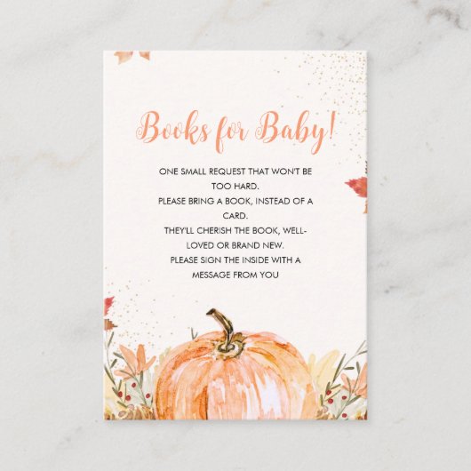 a Little Pumpkin Arrival Baby Shower Informatiekaartje (Voorkant)