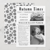 A little pumpkin arrived Birth Announcement Aankondiging (Voorkant / Achterkant)