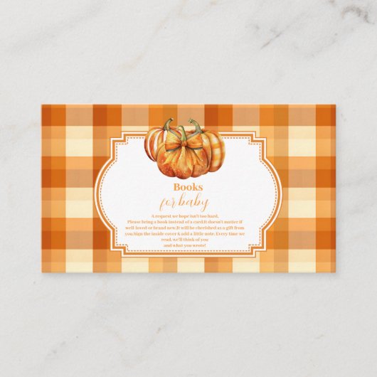 A Little Pumpkin Autumn Herfst Baby Boeken voor Ba Informatiekaartje (Voorkant)