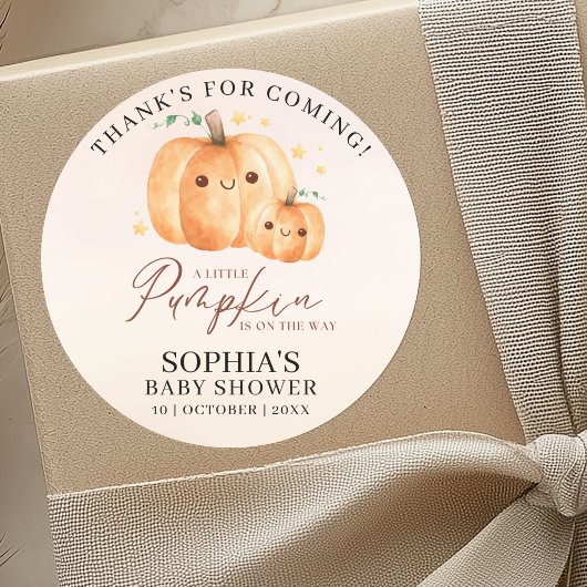 "A Little Pumpkin" Baby Shower – Fall Theme Ronde Sticker
