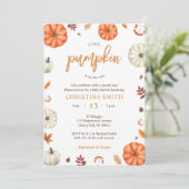 A Little Pumpkin Baby Shower Invitations Kaart (Staand voorkant)