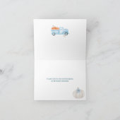 A Little Pumpkin Blue Truck Baby Shower Folded Bedankkaart (Binnen)