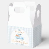 A Little Pumpkin Blue Truck Gingham Baby Shower Bedankdoosjes (Geopend)