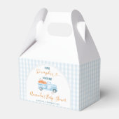 A Little Pumpkin Blue Truck Gingham Baby Shower Bedankdoosjes (Voorkant Zijde)