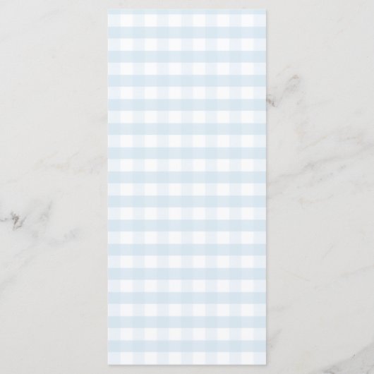 A Little Pumpkin Blue Truck Gingham Baby Shower Menu (Achterkant)