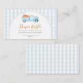 A Little Pumpkin Blue Truck Gingham Diaper Raffle Informatiekaartje (Voorkant / Achterkant)