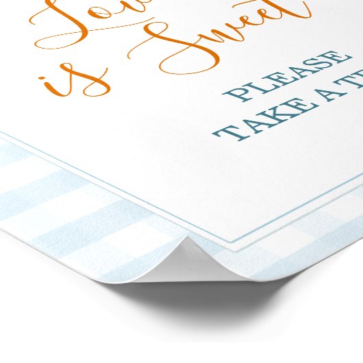 A Little Pumpkin Blue Truck Gingham Love is Sweet Poster (Hoek)