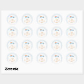 A Little Pumpkin Blue Truck Gingham Your Message Ronde Sticker (Vel)