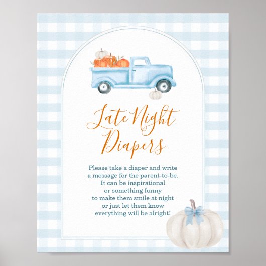 A Little Pumpkin Blue Truck Late Night Diapers Poster (Voorkant)