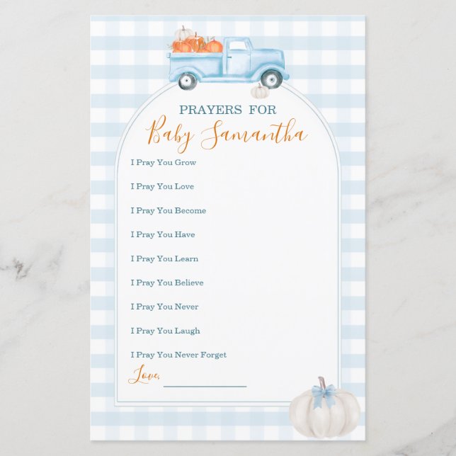 A Little Pumpkin Blue Truck Prayers For Baby Game (Voorkant)