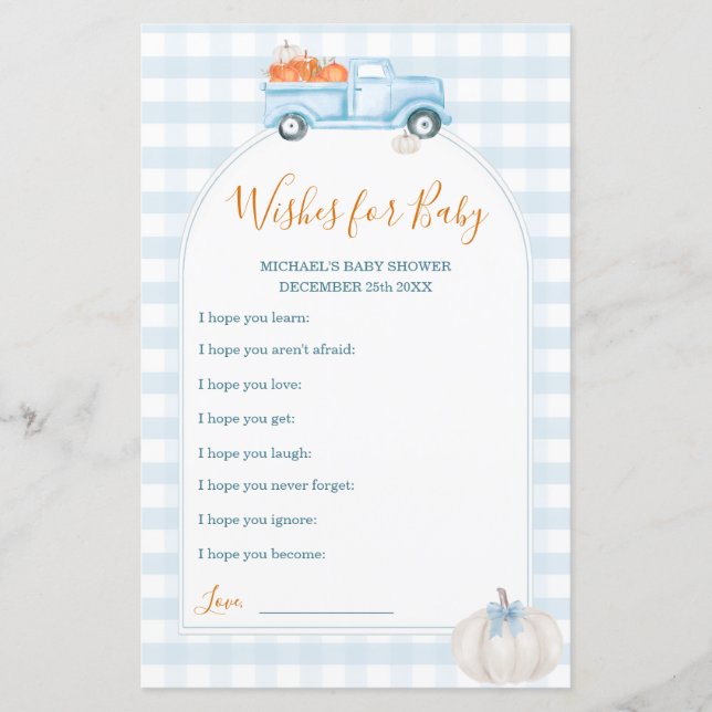 A Little Pumpkin Blue Truck Wishes for Baby Game (Voorkant)
