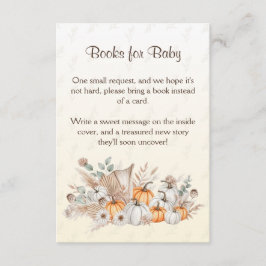 A Little Pumpkin Boho Baby shower Boeken voor Baby Informatiekaartje