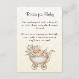 A Little Pumpkin Boho Baby shower Boeken voor Baby Informatiekaartje