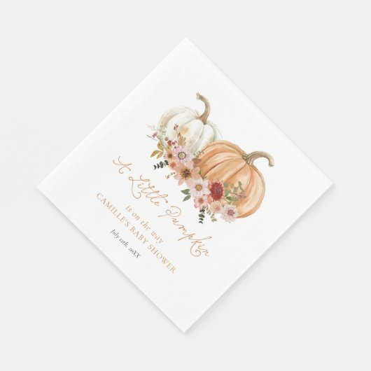 A Little Pumpkin Boho Floral Baby Shower Servet (Hoek)