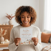 A Little Pumpkin — Boho Halloween Baby Shower Kaart