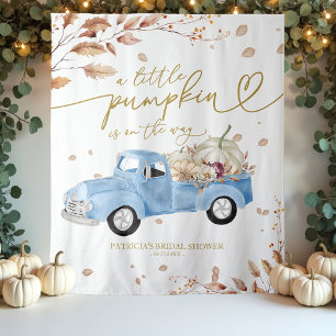 A Little Pumpkin Fall Baby Shower Achtergrond Wandkleed