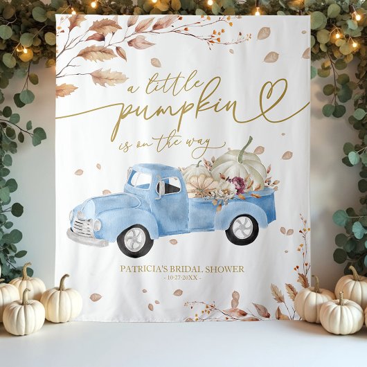 A Little Pumpkin Fall Baby Shower Achtergrond Wandkleed