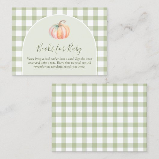 A Little Pumpkin Fall Baby Shower Books For Baby Informatiekaartje (Voorkant / Achterkant)