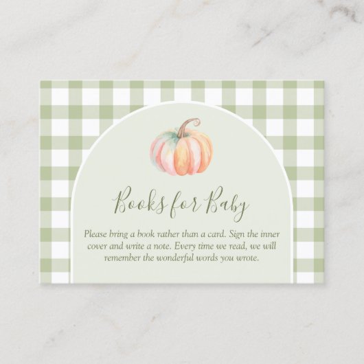 A Little Pumpkin Fall Baby Shower Books For Baby Informatiekaartje (Voorkant)