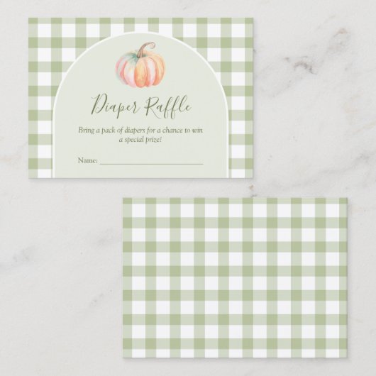 A Little Pumpkin Fall Baby Shower Diaper Raffle Informatiekaartje (Voorkant / Achterkant)