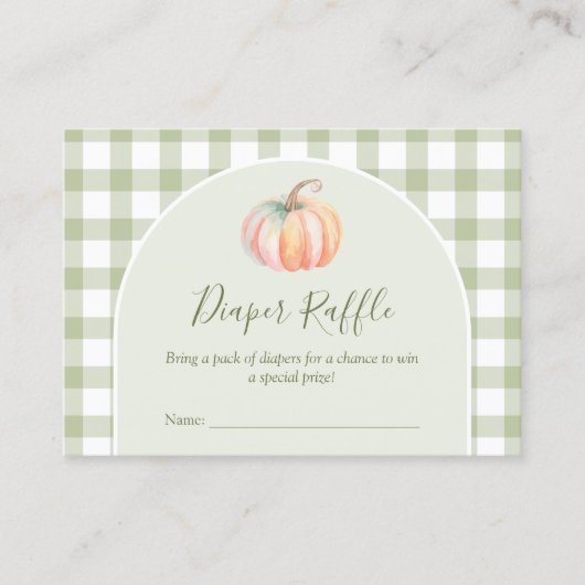 A Little Pumpkin Fall Baby Shower Diaper Raffle Informatiekaartje (Voorkant)