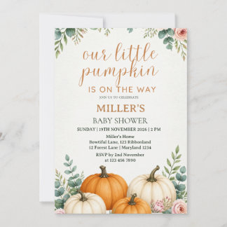 A Little Pumpkin Fall Baby Shower Invitation Kaart