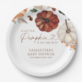 A Little Pumpkin Fall Baby Shower Papieren Bordje (Voorkant)