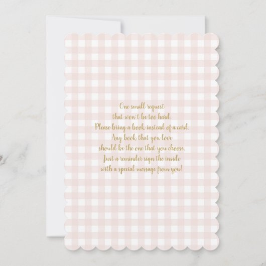 A little pumpkin gingham fall baby shower girl kaart (Achterkant)