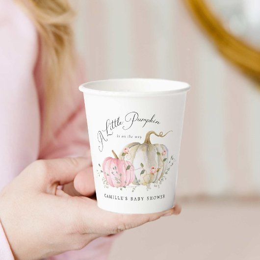A Little Pumpkin Girl Baby Shower Papieren Bekers