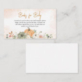 A Little Pumpkin Herfst Baby shower Boeken voor Ba Informatiekaartje (Voorkant / Achterkant)