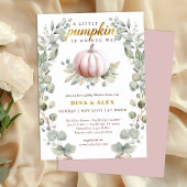 A Little Pumpkin Is on Her Way Fall Baby Shower Kaart