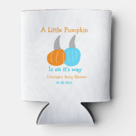 A little pumpkin is on it's way baby shower orange blikjeskoeler